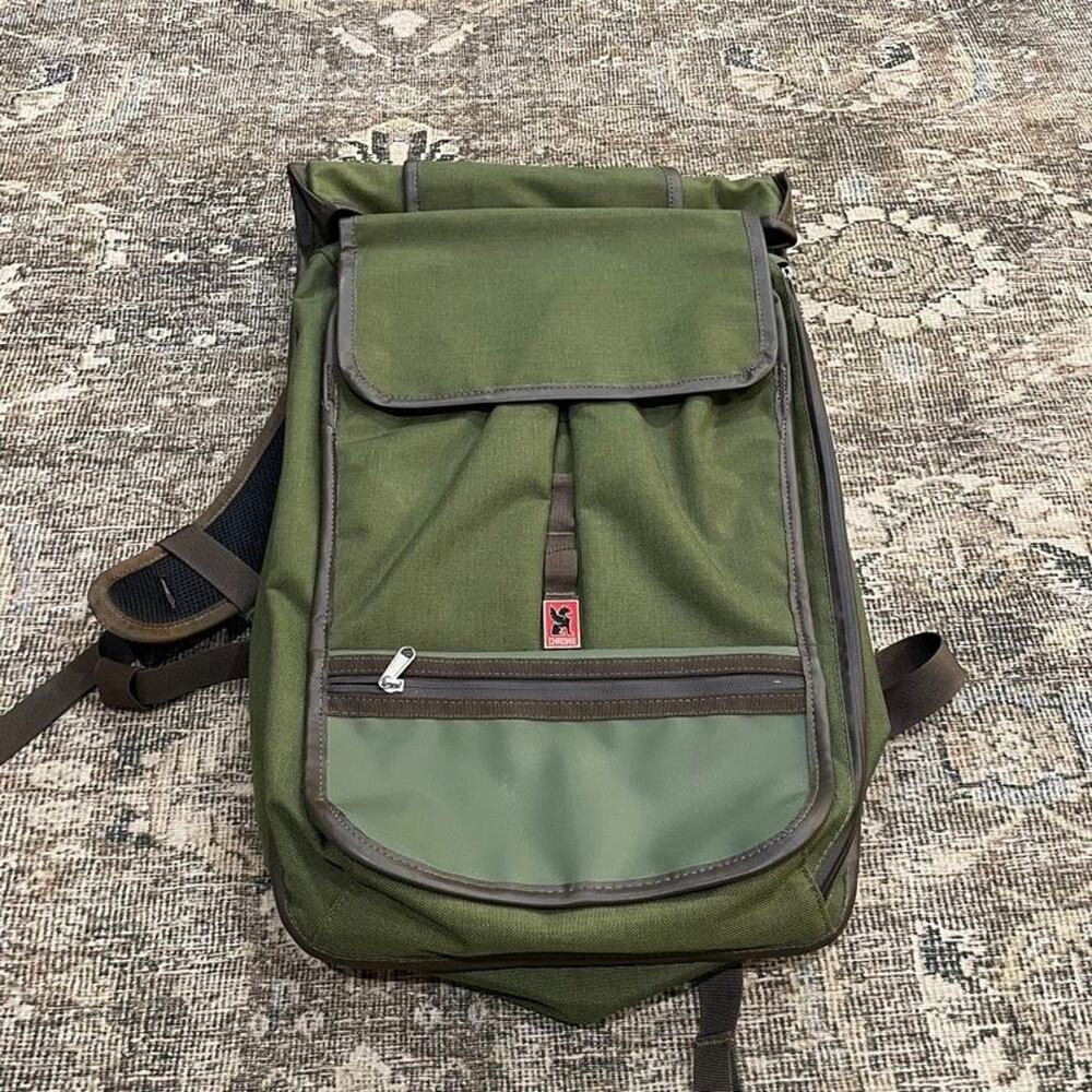 Chrome Industries Rolltop Backpack Olive Green Water Resistant Commuter Bag